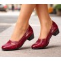 Pantofi dama din piele naturala Rosu Croco Lac - MVSP1RCR